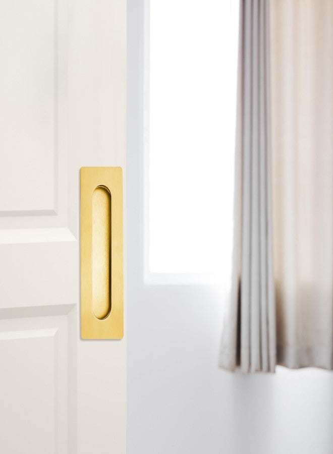 Malimali 7 Inch Large Recessed Finger Flush Pulls for Barn Door Pocket Door, Heavy Duty Sliding Closet Door Handle, Brushed Gold Stainless Steel Rectangular Door Pulls Hardware(2 Pack) - Image 4